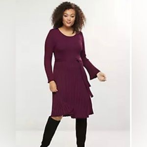 Lane Bryant Plum Sweater Dress, 22/24 nwt